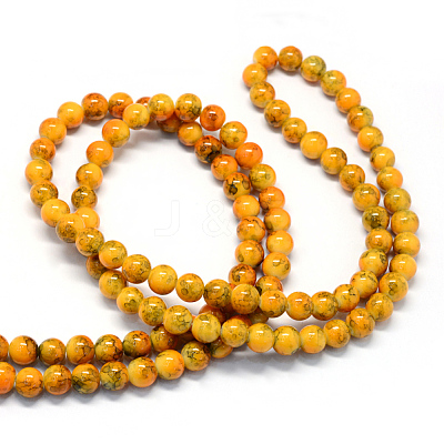 Baking Paint Glass Round Bead Strands X-DGLA-Q019-8mm-44-1