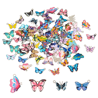 Printed Alloy Enamel Pendants PALLOY-PH0013-29-1