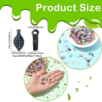 Acrylic Leaf Charms OACR-CJC0020-03-1