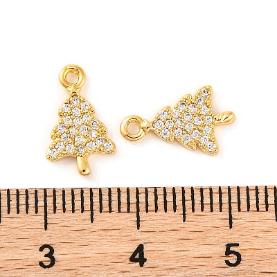 Brass Micro Pave Clear Cubic Zirconia Pendants KK-U017-07A-G-1