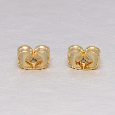 Real 18K Gold Plated Brass Ear Nuts KK-L147-214-NR-1