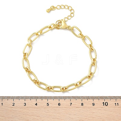 Brass Oval Link Chain Bracelets for Women Men BJEW-K273-15G-1