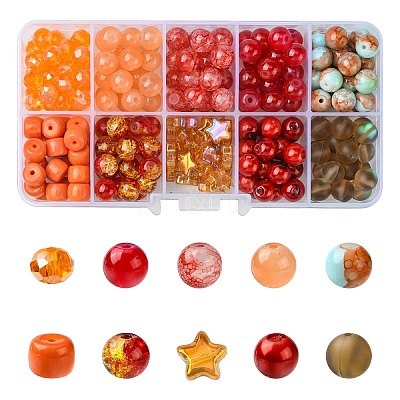 DIY Round Glass Beads Jewelry Making Findings Kits DIY-YW0010-93B-1