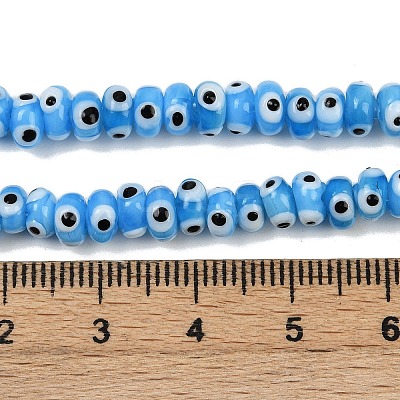 Handmade Evil Eye Lampwork Beads Strands LAMP-A007-02A-03-1