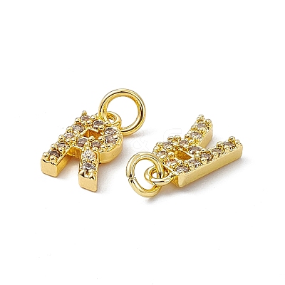 Real 18K Gold Plated Brass Micro Pave Clear Cubic Zirconia Charms KK-E068-VB452-R-1