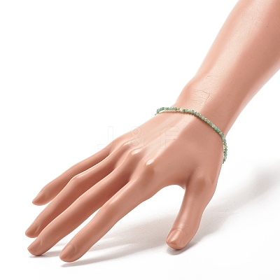 Natural Emerald Round Beaded Stretch Bracelet BJEW-JB07748-02-1