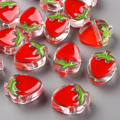 Transparent Enamel Acrylic Beads TACR-S155-003F-1
