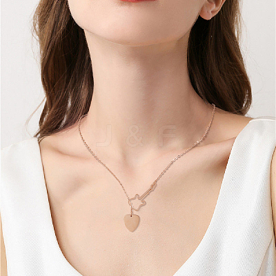 3Pcs 3 Colors Stainless Steel Lariat Necklaces Set NJEW-AN0001-65-1