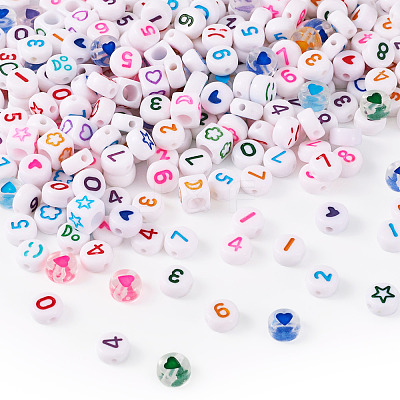 15 Styles Opaque Acrylic Beads MACR-TA0001-64-1