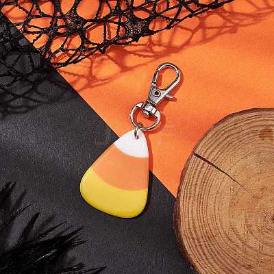 Halloween Acrylic Corn Pendant Decorations HJEW-JM02010-1