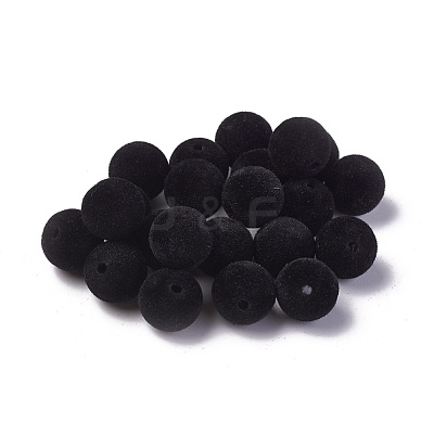 Flocky Acrylic Beads OACR-L011-A-07-1