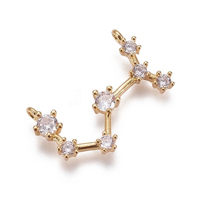 Brass Micro Pave Cubic Zirconia Pendants ZIRC-F099-20G-04-1
