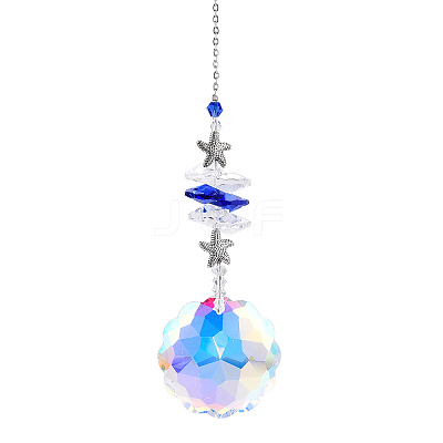 K9 Crystal Glass Big Pendant Decorations HJEW-PW0001-012B-1