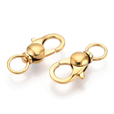 304 Stainless Steel Swivel Lobster Claw Clasps STAS-R065-10G-1