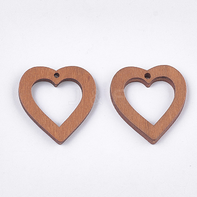 Painted Poplar Wood Pendants WOOD-T021-06I-1