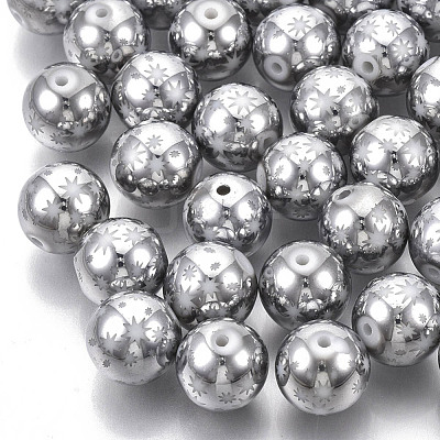 Christmas Electroplate Glass Beads X-EGLA-R113-07B-1