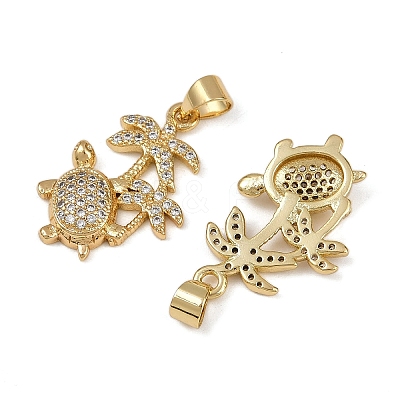 Brass Micro Pave Cubic Zirconia Pendants KK-I358-064G-05-1