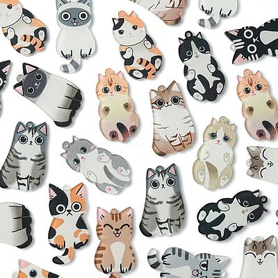 30Pcs 15 Styles Acrylic Pendants OACR-CJ0001-96-1
