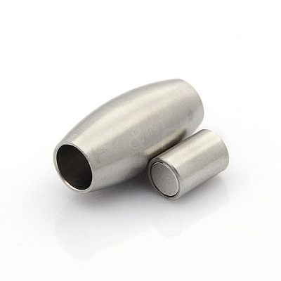 Tarnish Resistant 304 Stainless Steel Matte Surface Magnetic Clasps with Glue-in Ends LS-STAS-O042-C-12-1