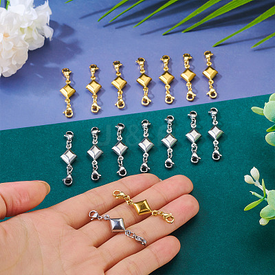 16Pcs 2 Style 304 Stainless Steel Lobster Claw Clasps PALLOY-TAC0264-1