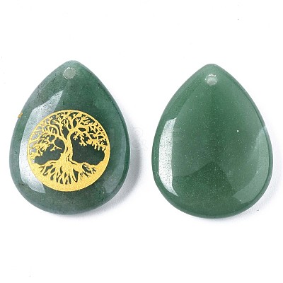 Natural Green Aventurine Pendants G-T122-71I-1