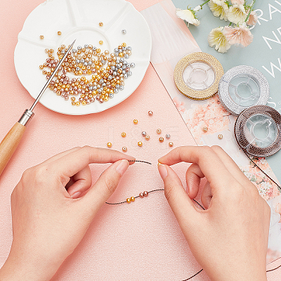 DIY Imitation Pearl Beaded Bracelet Necklace Making Kit DIY-PH0009-34-1