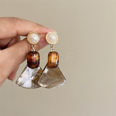 Alloy & Acrylic Stud Dangle Earrings FS-WG2F34D-01-1