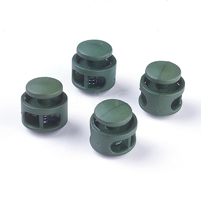 Plastic Spring Cord Locks X-FIND-WH0039-01J-1