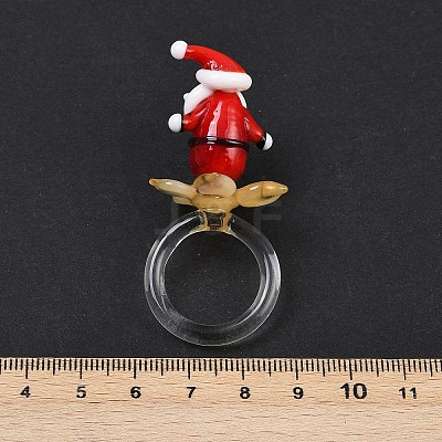 Rotatable Handmade Lampwork Rings RJEW-P158-02A-1