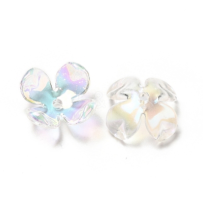 Transparent Acrylic Flower Bead Caps X-MACR-C009-15-1
