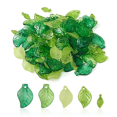100Pcs 5 Style Transparent Acrylic Pendants MACR-YW0002-63-1