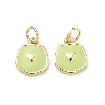 Brass Enamel Pendants KK-C251-36G-03-1