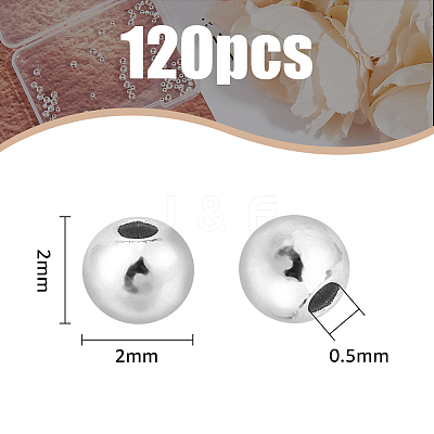 120Pcs 925 Sterling Silver Beads STER-DC0001-21-1
