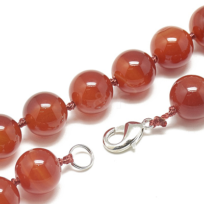 Natural Carnelian Beaded Necklaces NJEW-S404-16-1