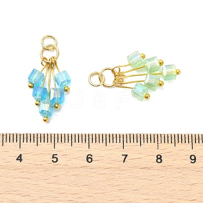 AB Color Plated Glass Pendants PALLOY-JF05735-1