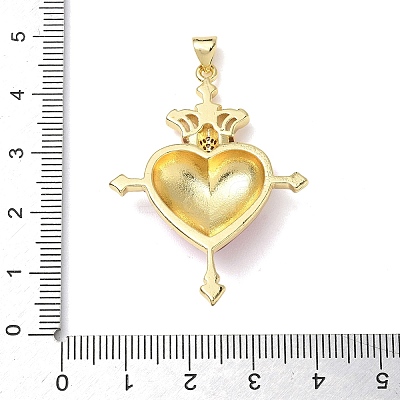 Brass Cubic Zirconia & Enamel Pendants KK-L253-24G-05-1