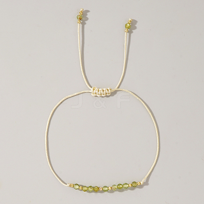 Natural Birthstone Braided Bead Bracelets for Women VA8051-8-1