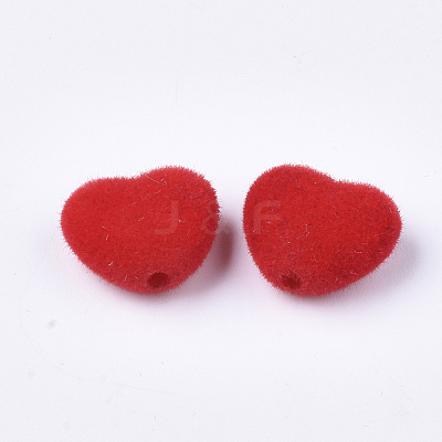 Flocky Acrylic Beads FIND-T046-34-06-1