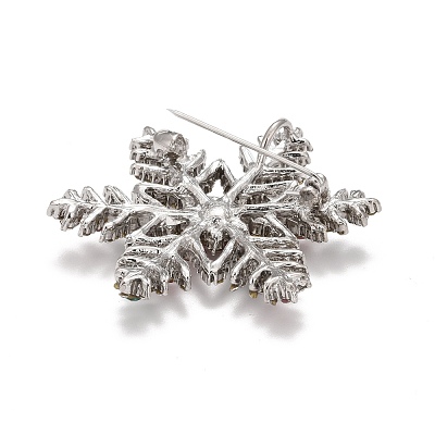 Colorful Rhinestone Snowflake Brooch for Christmas JEWB-A004-04P-1