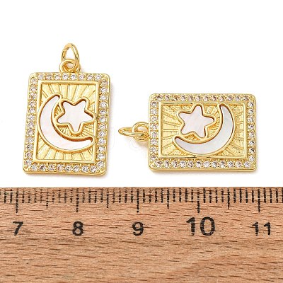 Brass Micro Pave Clear Cubic Zirconia Pendants KK-CBADE12-02E-G-1