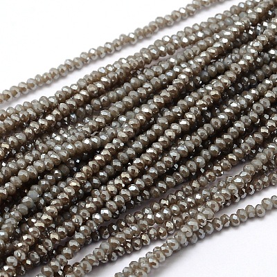 Faceted Rondelle Full Rainbow Plated Electroplate Glass Beads Strands X-EGLA-M004-2mm-A13-1