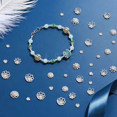6 Styles Iron Bead Caps IFIN-UN0001-28S-1