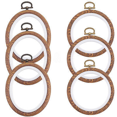 6Pcs 2 Styles Plastic Cross Stitch Embroidery Hoops DIY-CP0012-39-1