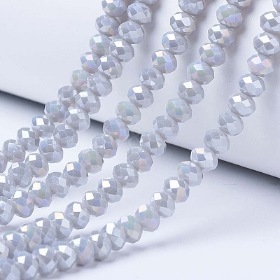 Electroplate Glass Beads Strands EGLA-A034-P1mm-B11-1