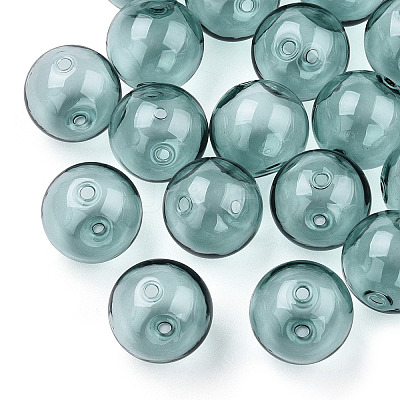 Transparent Blow High Borosilicate Glass Globe Beads X-GLAA-T003-09E-1