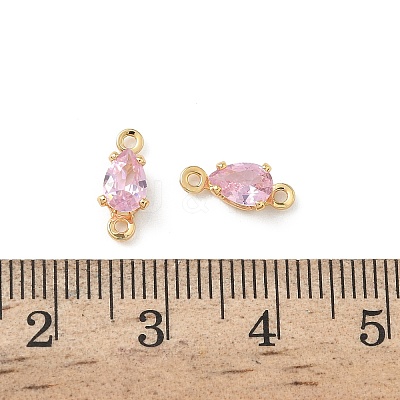 Brass Pave Cubic Zirconia Connector Charms KK-Z136-46G-01-1