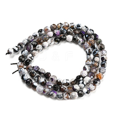 Dyed Natural Fire Crackle Agate Beads Strands G-G007-01H-1