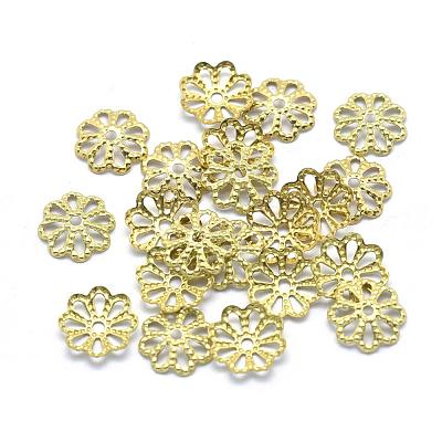 Brass Bead Caps KK-G319-02C-RS-1