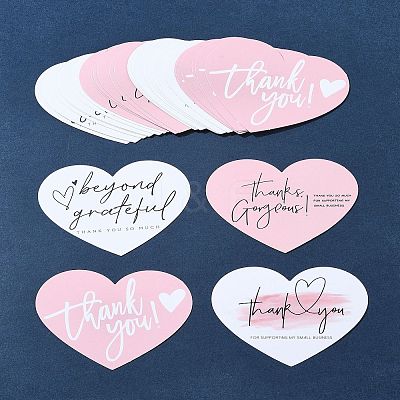 4 Bags 4 Styles Coated Paper Thank You Greeting Card DIY-FS0007-88-1