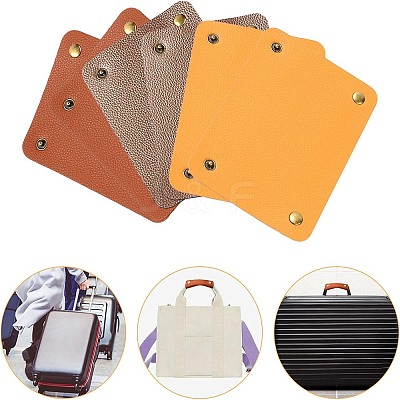 3Pcs Rectangle PU Leather Detachable Handle FIND-GF0001-49-1